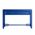 Consola con cajón largo y travesaño inferior - azul