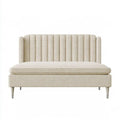 Banco con respaldo de canales verticales - beige