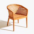 Silla con brazos rectos y trama abierta - marrón - rvfurnitureco