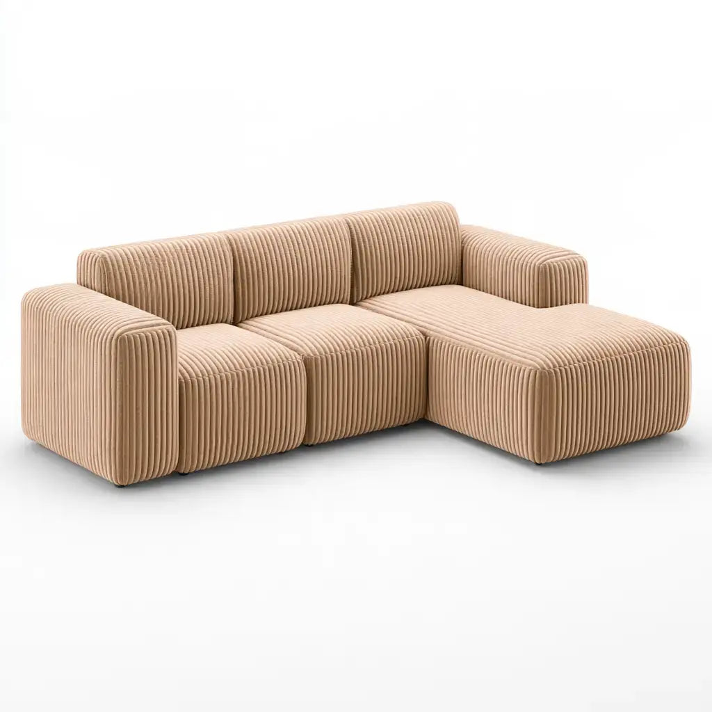 Sofá modular con asiento alargado - marrón