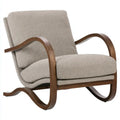 Mecedora con estructura curva y cojines lisos - beige/marrón - rvfurnitureco
