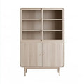 Aparador con estantes altos y puertas inferiores - beige