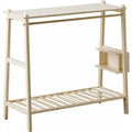 Perchero con barra superior y base de listones - beige