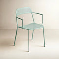 Silla con brazos rectos y patas finas - verde