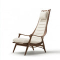 Sillón con respaldo alto segmentado - beige/marrón
